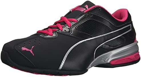 PUMA Women's Tazon 6 Wide Women's Training Shoe, Black/Puma Silver/Beetroot Purple, 7.5 B US