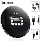 Portable CD Player with Bluetooth and Headphones, Personal Compact Disc MP3 CD Music Walkman Player with LCD Display, Discman CD Player for Car Use, Anti-Skip Shockproof, Gift for Students, Kids