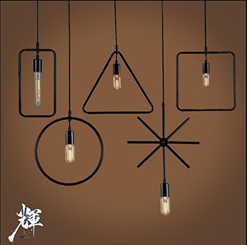 LilaminsThebox Post-Modern Industrial Wood Restaurant Living Room Lounge Bar Cafe Chandeliers, Rust-Colored (Delta) With Original Bulb