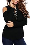 Alvaq Women's Sexy Long Sleeve Gathered Detail V Neck T-shirt Blouse Tops