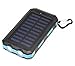 Solar Charger, Tagital Solar Power Bank 12000mAh External Backup Battery Pack Dual USB Solar Panel Charger with 2 LED Light Carabiner Compass Portable for Emergency Outdoor Camping Travel (Blue)