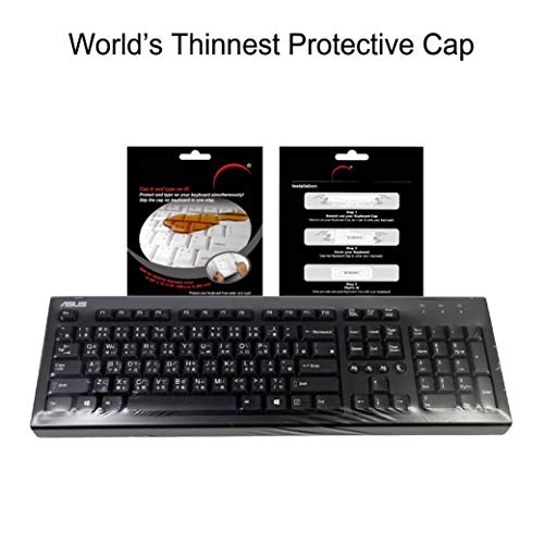 Green Onion Supply Fully Covered Flat Style Easily Sanitized Universal 0.025mm Superb Tactile Feeling Waterproof Anti-Dust Keyboard Cap Cover for Desktop Keyboard Hospital/Dentist Use [3 Pack] - Thumbnail 6