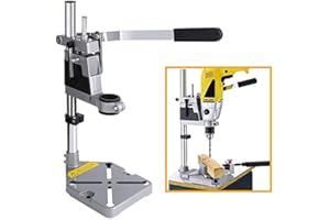 GREENSEN Drill Stand for Hand Drill, Universal Adjustable Drill Press Clamp, Heavy Duty Drill Press Holder Workbench Repair Tool Bench Clamp, Support Tool with Single Hole Aluminum Base