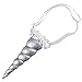 YanJie Shiny Unicorn Horn Glitter Elastic Headband Spiral Unicorn Horn Cosplay (Adjustable, Silver Iridescent)