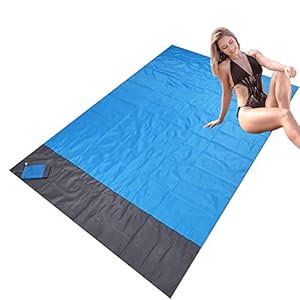 Lightweight Sand Free Beach Mat-Waterproof Quick Drying Ripstop Nylon Outdoor Beach Mat, Portable Picnic Mat, Sand Proof…