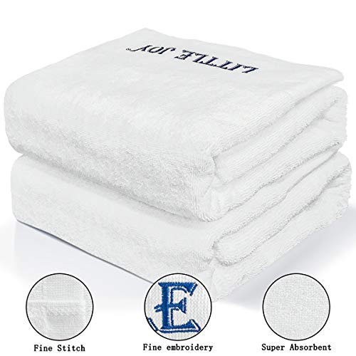 LITTLE JOY Bath Towels Set Extra Large 100% Cotton Highly Absorbent Super Soft Bathroom Towels Sets (White, Set of 2)