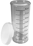 Graduated Medicine Vial - Clear Polystyrene Measuring Container, 12 Dram/40 ml, with Snap Caps (12)