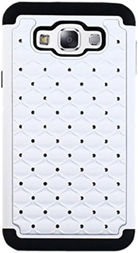 Cell-Pak Samsung Galaxy E7 Hybrid Spot Dazzle Case  - Retail Packaging - White/Black
