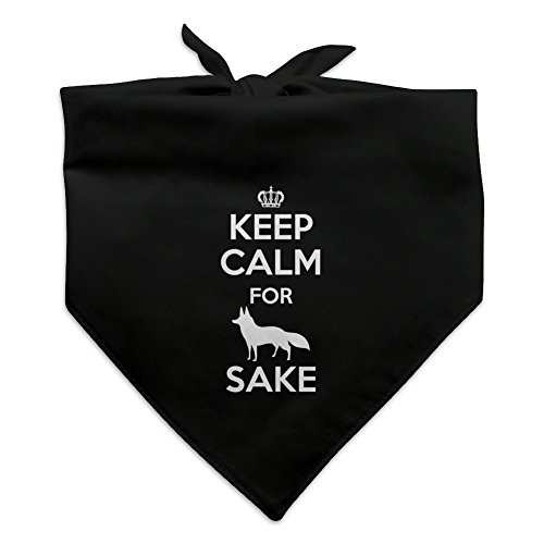 Keep Calm For Fox Sake Funny Dog Pet Bandana - Black