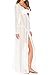 Ayliss Women's Lace Long Kimono Cardigan Maxi Bikini Swimsuit Cover Up,White