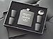 The Personalized Gift 6 Piece Custom Engraved Flask Gift Set, Black