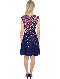 PattyCandy - Vestido de manga corta para mujer, diseño de la bandera de Estados Unidos