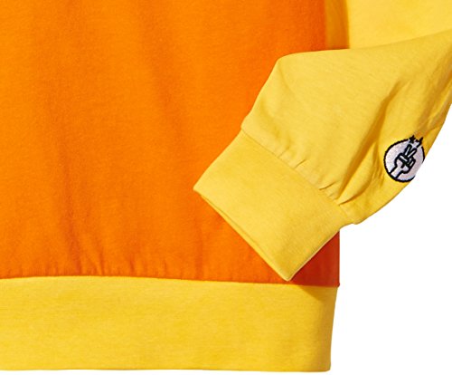 Kid Nation Kids' Long Sleeve Contrast Patchwork T-Shirt for Boys or Girls L Yellow/Red/Orange