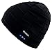 Mydeal Washable Winter Mens Womens Hat Bluetooth Beanie Running Cap with Wireless Stereo Headphones Mic Hands Free Rechargeable Battery Compatible with Cellphones iPhone Android Laptop Tablet - Black