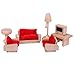 UEETEK Wooden Living Room Set Mininature Dollhouse Furniture Toy for Kids Children