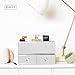 Beautify Mirrored Glass Jewelry Box & Cosmetic Organizer: 2 Drawers & 5 Sections, 11.6 x 7.7 x 5.7