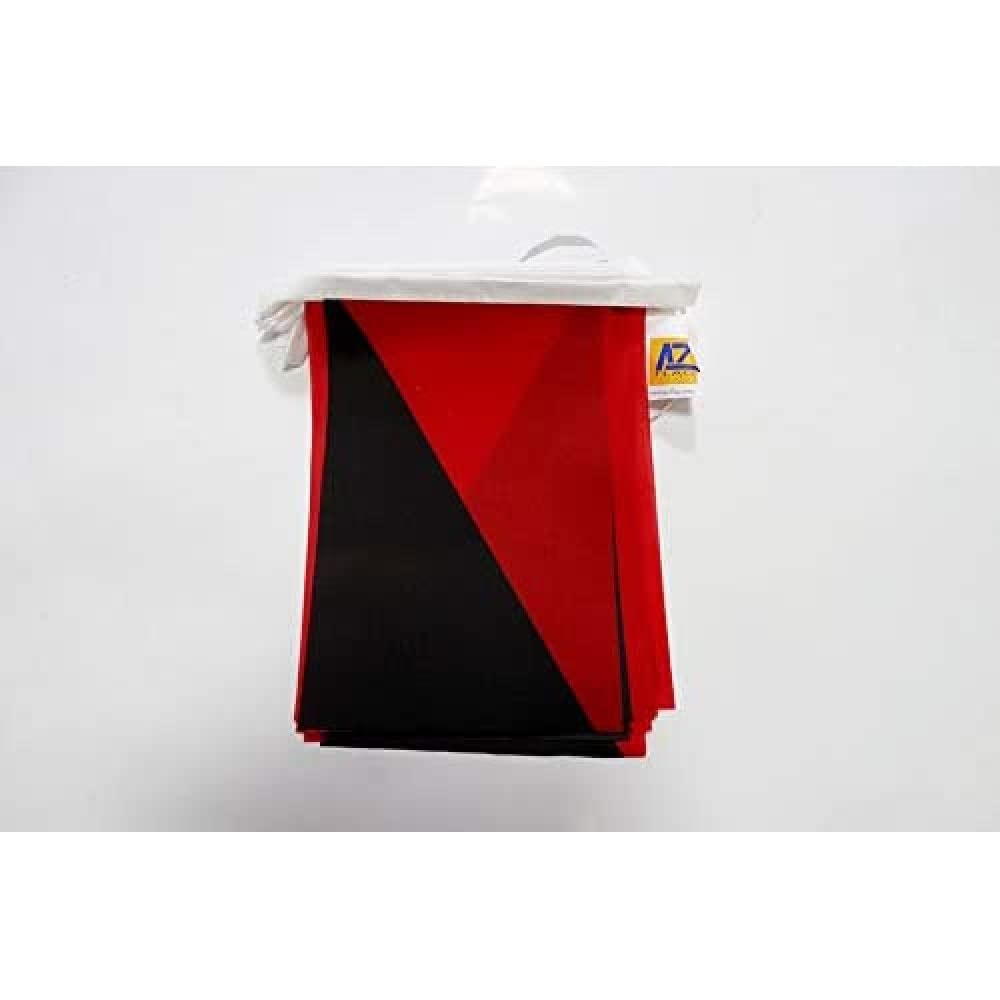 AZ FLAG Anarcho Syndicalism Movement Bunting Flag, 20 Ft Garland 20 Small anarcho-syndicalist Flags 8'' x 6'', 100% Polyester String Pennant, 6 meters