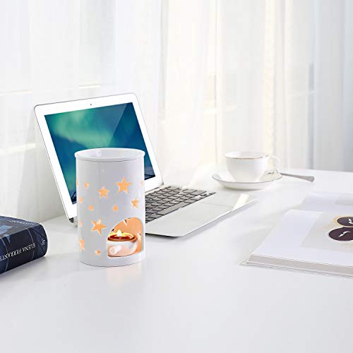 T4U Ceramic Tealight Candle Holder Oil Burner, Essential Oil Incense