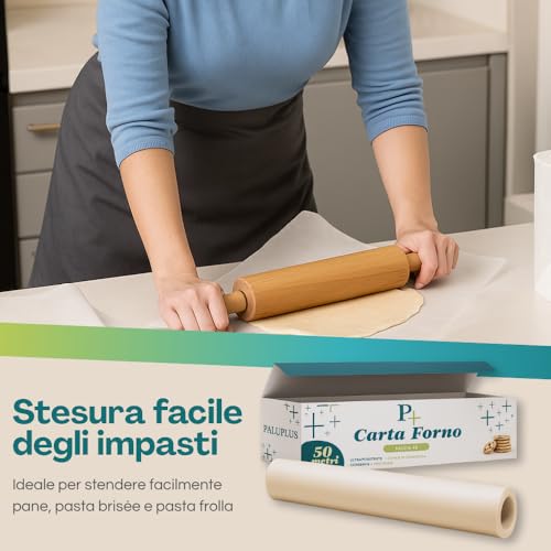VIRSUS White Oven Paper Roll Measures 50 m Long and 40 cm Width, Roll for Baking Paper Oven Non-Stick, Kitchen Paper