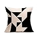 ULOVE LOVE YOURSELF Modern Simple Geometric Style Pillow Covers Black Beige Stripe Home Decorative Throw Pillow Cases 18 x 18 Inches, Set of 6 for Porch Couch Sofa Decor (Geometric-1)