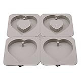 GUAngqi 4-Cavity Soap Molds Silicone Candles Aroma Wax Flowers Tablets Mold DIY Wax Plaster Mould Heart Shape Soap Making Mold