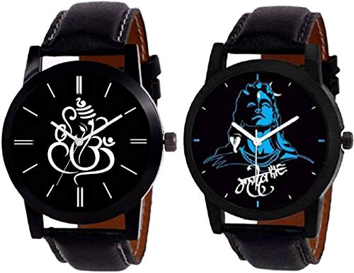 Black & Blue Color Dial God Watches for Boys & Men (Pack of 2 God-BR-23)