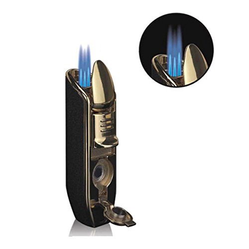 Jobon Triple Jet Flame Cigarette Cigar Butane Torch Windproof Gas Refillable Lighter