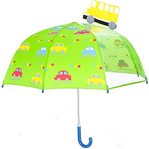 Frealm Umbrella Kids Children Rain Umbrella for Boys and Girls - Dome Shape with Clear Window 37” (Green)