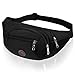 CAMORF Large Capacity Fanny Pack for Women Men Dark Waist Pack with 4 Pockets - Waterproof Running Belt Fits MAX 7.9'' iPad & 6.6'' Cellphone iPhone - Waist Bag for Running Hiking Travelling (Black)