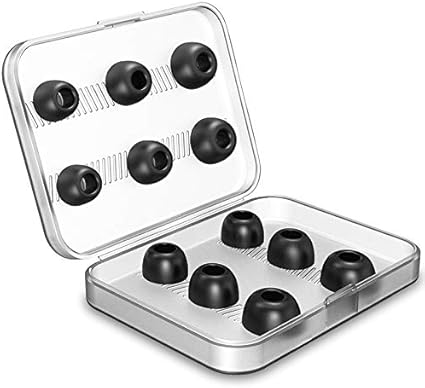 Amazon Geekgear イヤーチップ Airpods Pro 用 低反発 ウレタン イヤーピース エアーポッズ プロ 遮音性 音質向上 ノイズ 低減 滑り止め やわらかい 長時間 痛くない メモリーフォーム スポンジ 耳垢ガード メッシュ ケース 付き S M L 各サイズ 2ペア 合計 6ペア Black