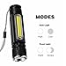 BIBTIM [USB Rechargeable] Tactical Flashlight Built-in Side Light and Magnet (18650 Battery Included), Brightest 1200 Lumens Cree L2 LED (Best), Zoomable, IP65 Water Resistant, Mini, Indoor/Outdoor