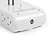 MMUSC Power Outlet with Night Light Plug in Surge Protector USB Outlet Extender Wall Mount Charger, 2 USB Ports & 4 AC Outlets with Phone Holder Slot for Bathroom, Bedroom, Hallway (White)