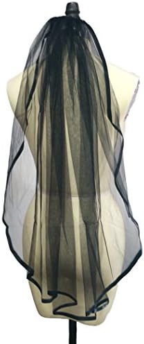 Dobelove Women's Ribbon Edge with Comb 1 Tier Wedding Veil