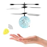 ThinkMax RC Flying Ball for Kids, RC Toys Infrared Induction Helicopter Ball with Shinning LED Lights Built-in and Remote Control Toys for Boys and Girls (White)