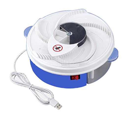 Boddenly Newest Electric Flycatcher Fly Trap Device with Trapping Food Mosquito Killer Pest Control Bug Insect Zapper Pest Catcher 7.8''x7.8''x2.7'' White - Thumbnail 5
