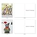 M1731XS Animal Antics: 10 Assorted Christmas Note Cards Feature Cats and Dogs Frolicking in Holiday Dress, w/White Envelopes.