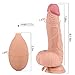 8 Inch Realistic Ejaculating Ultra-soft Dildo with Suction Cup, Lifelike Squiring Cock Anal Sex Toy with Valve, Fondlove Large Thick Penis Strap on Dildo for Female Masturbation