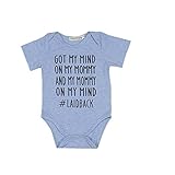 Rainbowlight Newborn Infant Baby Clothes T-shirt,Baby Tee Got My Mind On My Mommy One piece Romper Set, Short Sleeve BabySuit, Blue, 70/0-3 Months