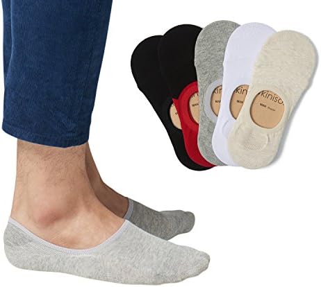 SKINISOX - Men’s No-Show Socks | Premium Cotton| Non-Slip | SkiniBARE Series (XXL / Shoe Size 10.5 ~ 12, Grey 3pk)