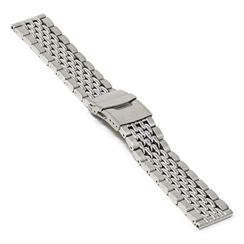 StrapsCo Stainless Steel Beads of Rice Watch Bracelet Band Strap Silver 18mm Pricepulse
