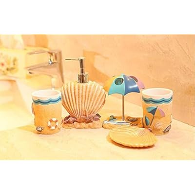 Creative Beach Shells European Style Hand Soap Liquid Bottles Resin Shampoo Dispenser (Shell) 41HZgs2PKiL