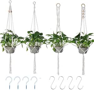 Kyrio - Colgadores de macramé, 4 unidades, para macramé, soporte para