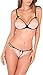 Rene Rofe Women's 2 Piece Lace Bra Nude Cups and G-String, Pink, Small/Medium