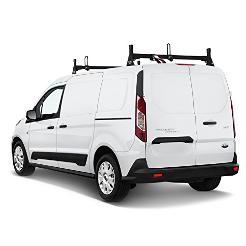 Steel H1 Low Profile 2 Bar Ladder Roof Rack for a Transit Connect 2014-Newer Black