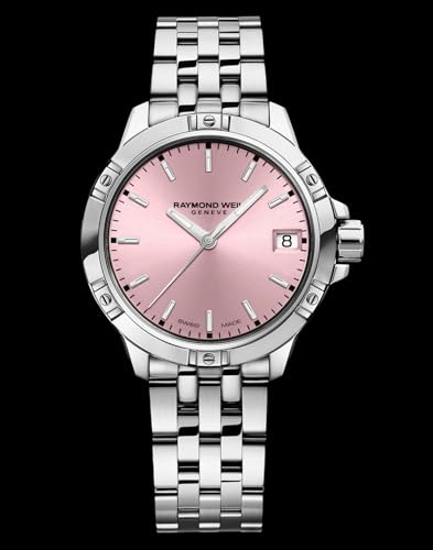 RAYMOND WEIL Tango Classic Women's Watch, Quartz, Pink Dial, Indexes, Stainless Steel Bracelet, 30mm (Model: 5960-ST-80001)