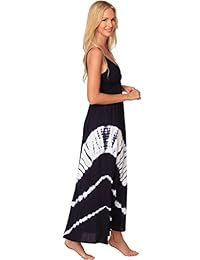 INGEAR Maxi vestido casual teñido de corbata sin espalda bohemio largo ropa de playa cubierta hasta