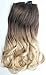 17 Inches One Piece Half Head Wavy Curly Ombre Clip in Hair Extensions 120grams (Dark brown to sandy blonde)