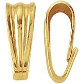10pcs Adabele Real Yellow Gold Plated Sterling Silver Hypoallergenic Pendant Clasp 9mm (0.35 Inch) Snap On Bail Clip Connector for DIY Craft Jewelry Making SS432-2