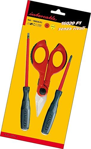 intercable Set-F1 16020 Futur 2 Consisting Scissor Cutter/Cable Shears/Screwdriver, Blisterato
