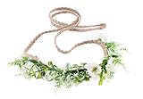 DDazzling Tieback Flower Crown Headband Floral Crown Wreath (White)